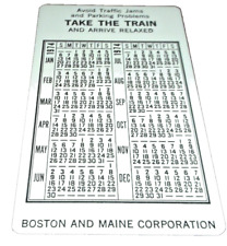 1974 BOSTON & MAINE B&M MBTA TAKE THE TRAIN POCKET CALENDAR picture