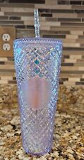 Starbucks Jeweled Bling 2022 Holiday Cold Iridescent Tumbler 24oz White Venti picture