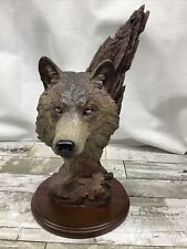Tim Wolfe Signed Sculpture Wolf Portrait Numbered , vintage. Great picture