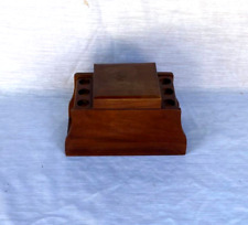 Vintage Wooden Smoking Tobacco 6 Pipe Rack Stand Holder Box Humidor picture