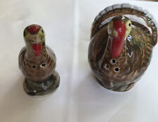 Vintage Turkey Salt & Pepper Shakers 3 ¾” inches tall circa 1950 no stoppers picture