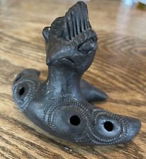 Vintage Angry Bird Black Clay Effigy/Flute, Handmade Modeled Like  Pre-columbian picture