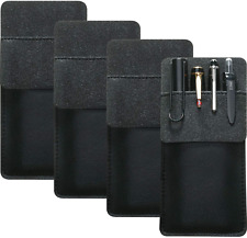 4 Packs Pocket Protector, Leather Pen Pouch Holder Organizer for Lab Coats/Shirt picture