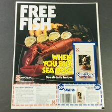 VTG Retro 1984 Purina Sea Dog Free Fish & Tostitos Potato Nacho Chips Ad Coupon picture
