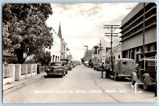 Tamaulipas Mexico Postcard Important Street of Nuevo Laredo 1955 RPPC Photo picture