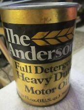1 quart The Andersons store,Maumee Ohio, motor oil,full can ,VTG ,tin cardboard picture