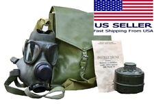 Size 3 Large XL Military Full Face Gas Mask M74 w 40mm Filter & Bag picture