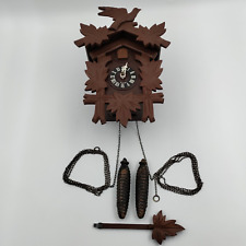 Vintage 8 DAY German Black Forrest Cuckoo Clock With Cast Iron Weights -Complete picture