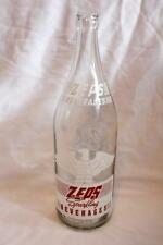 Vintage 1940s Zeps Sparkling Beverages Quart ACL Bottle Eagle Bottling Works picture