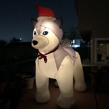 Christmas Airblown Inflatable 9’ Husky Dog Lawn Outdoor Decoration Holiday Light picture