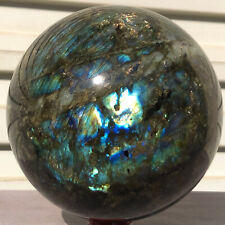 7.18lb  Natural labradorite ball rainbow quartz crystal sphere gem reiki healing picture