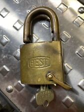 vintage best padlock W/ Key And Property Of S.O.Co. Inscribed On It  picture