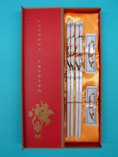 Gift Set of Chinese White  Porcelain Chopsticks with Red Plum Pictures picture