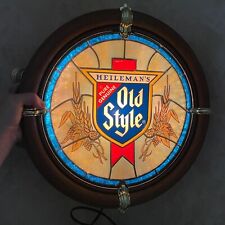 Works Vintage Heileman’s Old Style Beer Light Sign 16” Faux Stained Glass picture