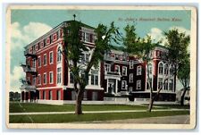 c1950's St. John's Hospital Building Roadside Entrance Salina Kansas KS Postcard picture