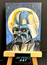 Darth Vader Sketch Card 1/1 Original on card signed Artist ACEO Star Wars picture