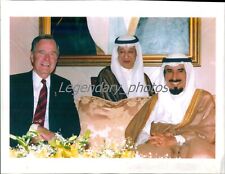 1993 Former Pres Bush with Sheik Jaber al Sabah Original News Service Photo picture