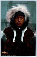 F H Nowell Signed Postcard Menadelook Eskimo Boy Alaska c1910's Unposted Antique picture