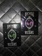 (2) Bicycle Disney Villains Purple & Green Playing Cards🔥🔥🔥 picture
