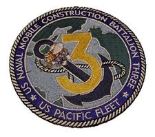 USN SEABEE NAVAL MOBILE CONSTRUCTION BATTALION THREE NMCB 3 PATCH PACIFIC FLEET picture