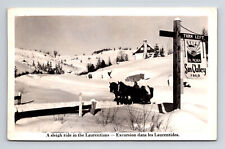 c1951 RPPC Val Morin Sun Valley Farm Snow Sleigh Ride Montreal Postcard picture