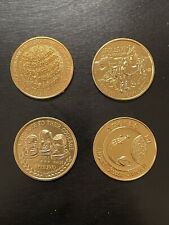 Apollo Missions #11-14 lot of gold commemorative coin tokens (1969 - 1971) picture