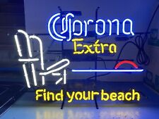 Corona Extra Find Your Beach Neon Sign Light Beer Bar Pub Wall Hanging 19