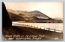 RPPC Snake River Old Oregon Trail By HUNTINGTON Oregon VTG Postcard EKC 1940-'50 picture