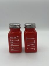 Red Salt and Pepper Shakers Set Kitchen Decor Glass 2.7 Oz New picture