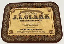 Vintage 1979 J.L.Clark Mfg. Co.  Rockford Advertising Metal Tray 12