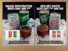 1980 Shasta Cola with Fructose beats Coke & 7up in Taste Test vintage print Ad picture