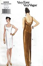 1990's Vogue Misses' Dress Pattern 9593 Size 14-18 UNCUT picture