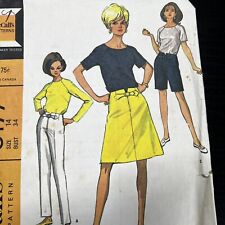 vintage 1960s McCalls 8177 Pants or Shorts Skirts + Blouse Sewing Pattern 14 CUT picture