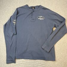 2005 Harley Davidson Henley Shirt - Sz XXL - Blue Ride Motorcycles HD USA Made picture