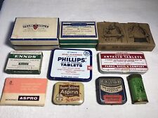 Lot 10 Vintage/antique Medical RX Tins Boxes & Samples Parke Davis Exlax Etc picture