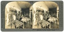 c1900's Keystone Real Photo Stereoview Scraping The Hair From The Hide Canada picture