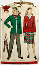 1940s Hollywood Sewing Pattern 1428 Womens Jacket Skirt Slacks Size 16 Vtg 13157 picture