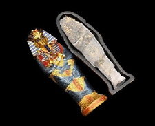 RARE ANCIENT EGYPTIAN ANTIQUES Coffin Colourful Of King Tutankhamun and Mummy BC picture