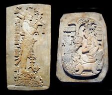 Pair of 2 Maya Mayan Art Wall Reliefs Plaques Sculptures Replica Reproduction picture