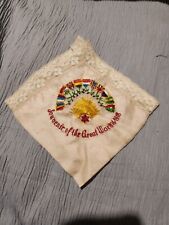 Antique Hand Made Embroidered Needlepoint Military Handkerchief WW1 picture