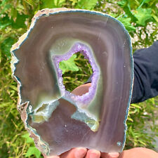 500G Natural Amethyst agate geode  crystal Hand cut piece specimen Healing picture
