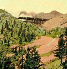 C.1910s Silver Cascade Falls Cripple Creek Short Falls CO. RR Trains. Thayer VTG picture