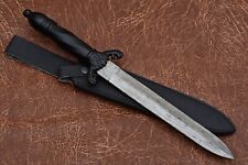 SHARDBLADE CUSTOM HAND FORGED DAMASCUS STEEL HUNTING DAGGER KNIFE + SHEATH picture