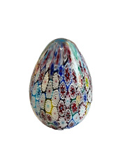 Vintage Millefiori Venetian Italian Art Glass Egg Paperweight Murano 2 1/2