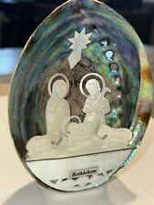Beautiful Nativity Set Made Inside A Unique Natural Sea Shell From The Holyland picture