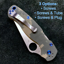 (NO KNIFE) Titanium Screw or Tube/Plug sets for Spyderco Paramilitary 2 c81gp2 picture