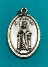 OXODIZED OVAL MEDAL ST DYMPHNA PHOBIA NERVOUSNESS ANXIETY MENTAL HEALTH OCD picture
