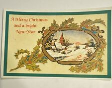 Postcard Vtg Reproduction Christmas Holiday Merry Bright New Year picture