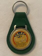 Vintage 1970s Dodge Van Green Suede Leather Fob Key Ring Keychain Collectible picture