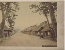 Unknwn Photographr Early handcolored kashiwabara tokaido village rickshaw/temple picture